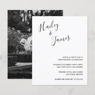 Papier Elégant Photo Budget Mariage Invitation