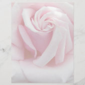 Papier Elegant Pink Rose Bloom Floral Stationery Paper (Dos)