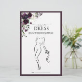 Papier Élégant Plum violet Fête des mariées florale Jeu (Debout devant)