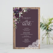 Papier Élégant Plum violet rustique Mariage Script (Debout devant)