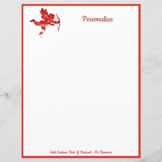 Papier Élégant Romantique Cherub Cupid Valentine Rouge (Devant)