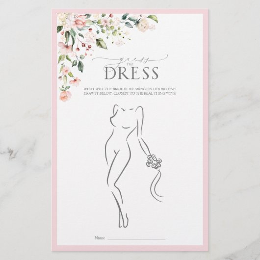 Papier Elégant rose aquarelle Fête des mariées florale Je (Devant)