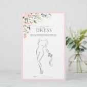 Papier Elégant rose aquarelle Fête des mariées florale Je (Debout devant)