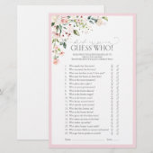 Papier Elégant rose aquarelle Fête des mariées florale Je (Devant / Derrière)