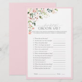 Papier Elégant rose aquarelle Fête des mariées florale Je (Devant / Derrière)