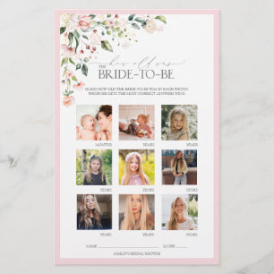 Papier Elégant rose aquarelle Fête des mariées florale Je