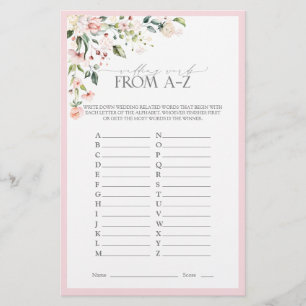 Papier Elégant rose aquarelle Fête des mariées florale Je