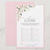 Papier Elégant rose aquarelle Fête des mariées florale Je (Devant / Derrière)