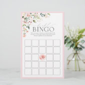Papier Elégant rose Aquarelle Florale Bridal Jeu de Bingo (Debout devant)