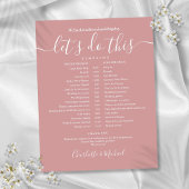 Papier Elegant Rose Dusty Calendrier de Mariage