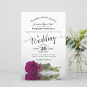 Papier Élégant Rose Magenta Faire-part de mariage BUDGET (Debout devant)