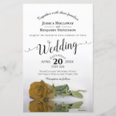 Papier Élégant Rose or ocre Faire-part de mariage BUDGET (Devant)