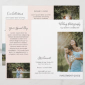 Papier Elégant rose Photographie Business Trifold Brochur (Devant / Derrière)