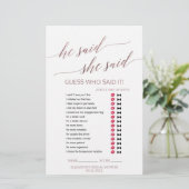 Papier Élégant RoseGold Calligraphie Il A Dit Qu'Elle A D (Debout devant)