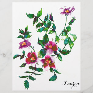 Papier Élégant roses floraux de magenta rose