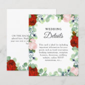 Papier Elégant Rouge Blush Rose Greenery Détails du Maria (Devant / Derrière)