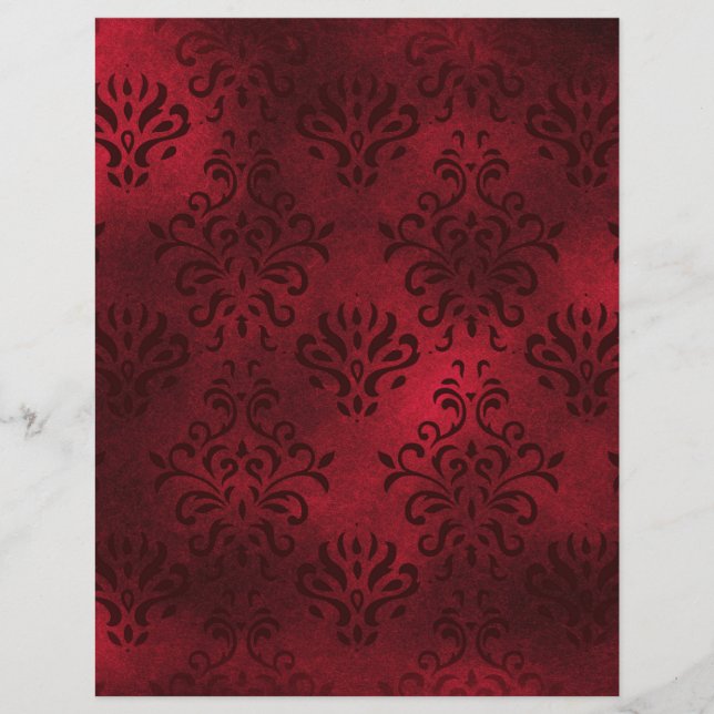Papier Elégant rouge Damask scrapbook Ephemera (Devant)