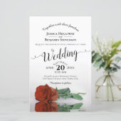 Papier Elégant rouille orange Rose Faire-part de mariage  (Debout devant)