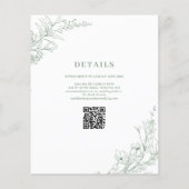 Papier Elegant Sage Green Floral Wreath QR Code Wedding (Dos)