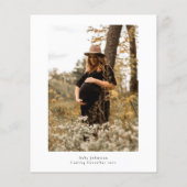 Papier Élégant Script Budget Photo Baby shower Invitation (Dos)