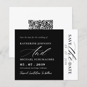 Papier Élégant Script Calligraphy & QR Code Enregistrer L