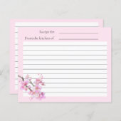 Papier Élégant script de fleurs de cerisier rose (Devant / Derrière)