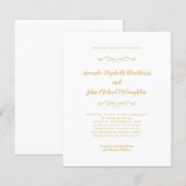Papier Élégant Script Gold Chic Budget Faire-part de mari (Devant / Derrière)
