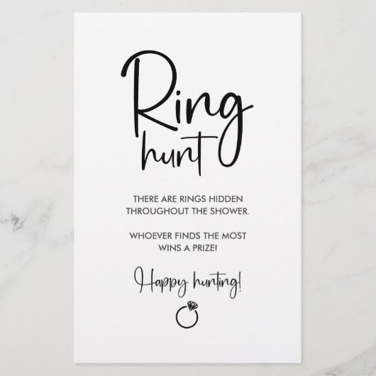 Papier Élégant script moderne | Ring Hunt Game Sing (Devant)