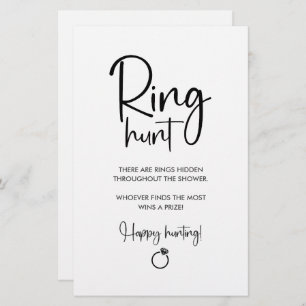 Papier Élégant script moderne   Ring Hunt Game Sing
