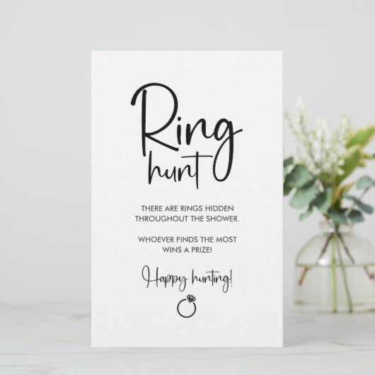 Papier Élégant script moderne | Ring Hunt Game Sing (Debout devant)