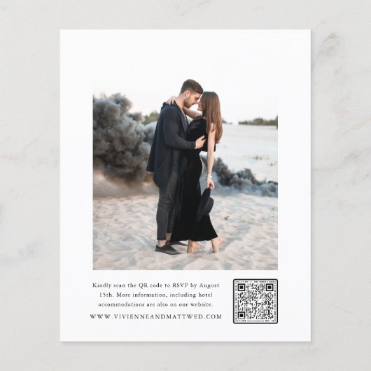 Papier Élégant script photo budget Faire-part de mariage (Dos)