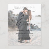 Papier Élégant script photo budget Faire-part de mariage (Devant)