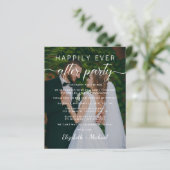 Papier Élégant Script Photo Mariage Réception Invitation (Debout devant)