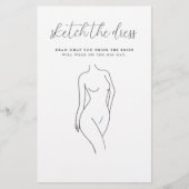 Papier Elégant Script Sketch La Fête des mariées de robe  (Devant)