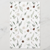 Papier Élégant Script Winter Floral Fête des mariées Jeu (Dos)