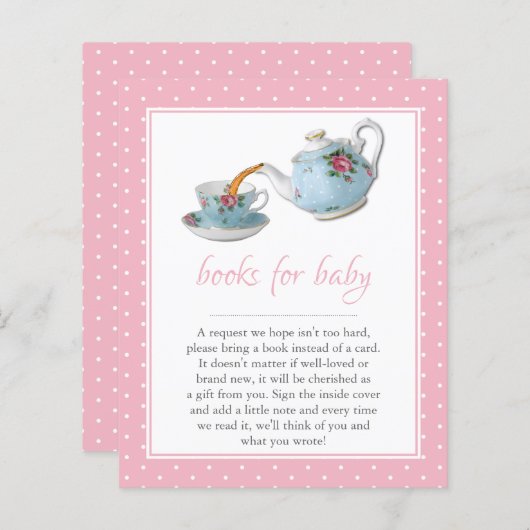 Papier Elégant Teacups Baby shower Tea Party Demande de r (Devant / Derrière)