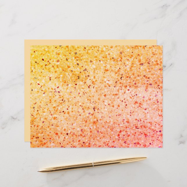 Papier Élégant Terrazzo Retro Orange Texture Motif (Devant/Arrière en situation)