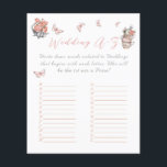 Papier Elégant Thé papillon Fête des mariées florale Jeu<br><div class="desc">Élégant Il Me Donne Papillons thème Blush rose et gris Fleurs sauvages et papillons et tasses Aquarelle Floral High Tea Brunch Fête des mariées Fête Drôle Mariage Alphabet Carte de jeu</div>