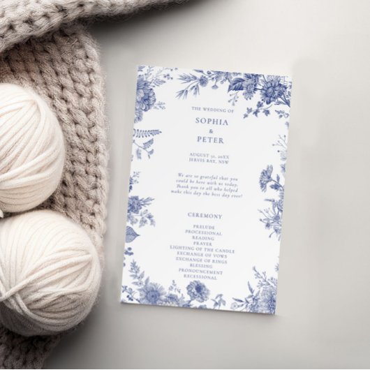 Papier Élégant Toile bleu français Cérémonie Florale Prog