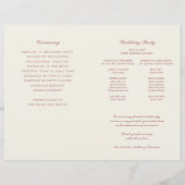 Papier Elégant ton de la Terre Cérémonie de Mariage Flora (Dos)