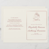 Papier Elégant ton de la Terre Cérémonie de Mariage Flora (Devant / Derrière)