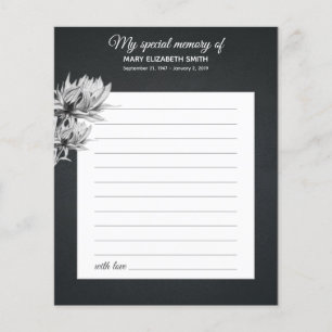 Papier Élégant Tournesol Noir Blanc Partager Mémoire Funé