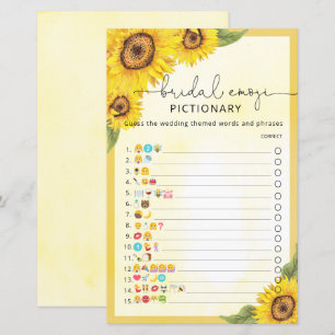 Papier Elégant tournesol nuptiale douche émoticône jeu