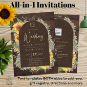 Papier Elégant tournesol rustique et mariage de dentelle