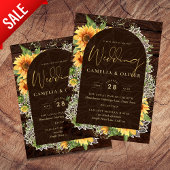 Papier Elégant tournesol rustique et mariage de dentelle