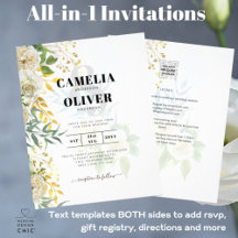 Élégant tout en 1 Roses blanches Mariage botanique