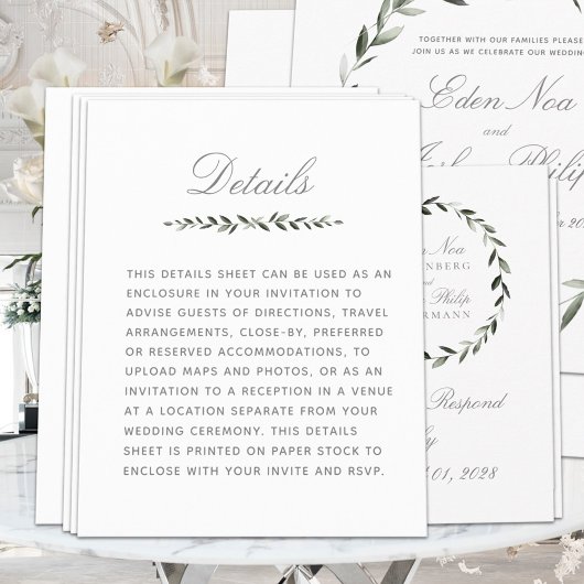 Papier Élégant traditionnel Olive Branch Détails de la co