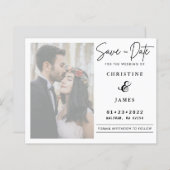 Papier Élégant Vellum Script Photo Mariage Enregistrer La (Devant / Derrière)