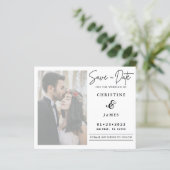 Papier Élégant Vellum Script Photo Mariage Enregistrer La (Debout devant)