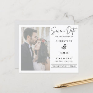 Papier Élégant Vellum Script Photo Mariage Enregistrer La